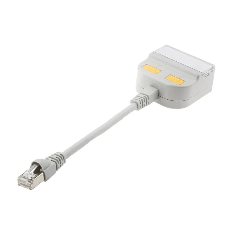 RS PRO 2 Port RJ45 Shielded T-Adapter Cat5 150mm Extension Length 400-9001