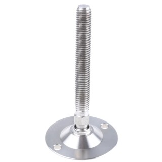 Nu-Tech Engineering Stainless Steel Adjustable Foot M10 Thread, 50 mm Diameter Base, 500 kg Load, 10 ° Tilt A200/002