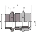 Lapp SKINTOP Series Cable Gland M63 Thread Size, Nickel-Plated Brass Body, IP69 Rated 52103070+53112070