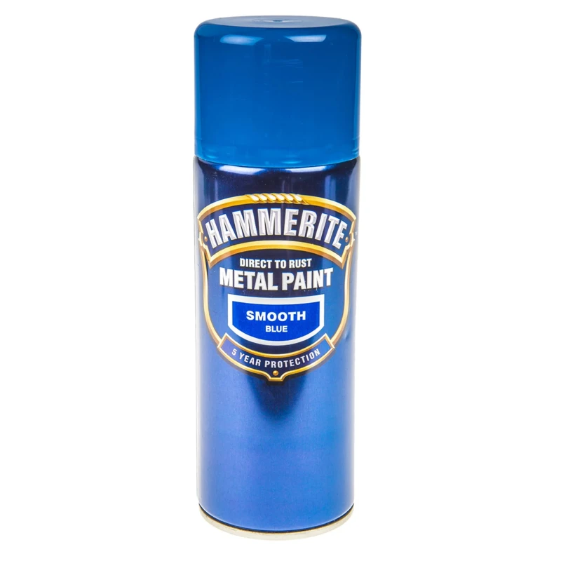 Hammerite 400 ml Blue Smooth Spray Paint Direct To Rust Metal Paint Smooth Aerosol 5092970