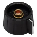 Sifam Black Nylon Potentiometer Knob 29.5 mm Diameter, 17.9 mm Height, for 6 mm Circular Shaft SP291 006 BLACK