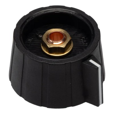 Sifam Black Nylon Potentiometer Knob 29.5 mm Diameter, 17.9 mm Height, for 6 mm Circular Shaft SP291 006 BLACK