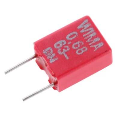 WIMA MKS2 Film Capacitor 680nF 40V AC 63V DC Through Hole Mount PET Metallised Polyester 