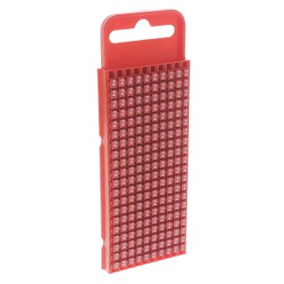 HellermannTyton Snap-On Pre-Printed Cable Marker White Legend "2" for 2-2.8 mm Cable Diameter Polyamide 66 561-01622 WIC1
