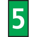 HellermannTyton Snap-On Cable Marker, Pre-Printed '5', 5mm Width, Green Marker for 2-2.8mm Cables WIC1