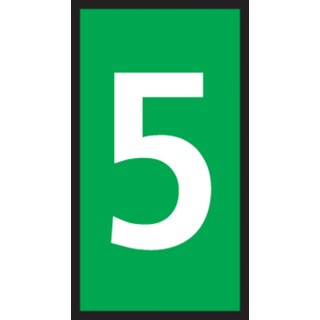 HellermannTyton WIC2 Snap-On Cable Marker Polyamide Green, Pre-Printed "5", 5.6mm Width, 3.8mm Max Cable Diameter WIC2