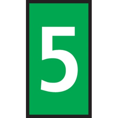 HellermannTyton WIC2 Snap-On Cable Marker Polyamide Green, Pre-Printed "5", 5.6mm Width, 3.8mm Max Cable Diameter WIC2