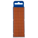HellermannTyton Snap-On Pre-Printed Cable Marker, White Legend on Orange, 5.6 mm Width, Fits 2.8–3.8 mm Cable Diameter WIC2