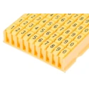 HellermannTyton Pre-Printed Snap-On Cable Marker Black 0-9 Legend, Yellow Polyamide, 4.3-5.3mm Cable Diameter WIC3 561-03101