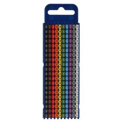 HellermannTyton Snap-On Cable Marker, Pre-Printed 0-9, Polyamide, 2.8-3.8 mm Cable Diameter, Halogen Free, Vibration WIC2