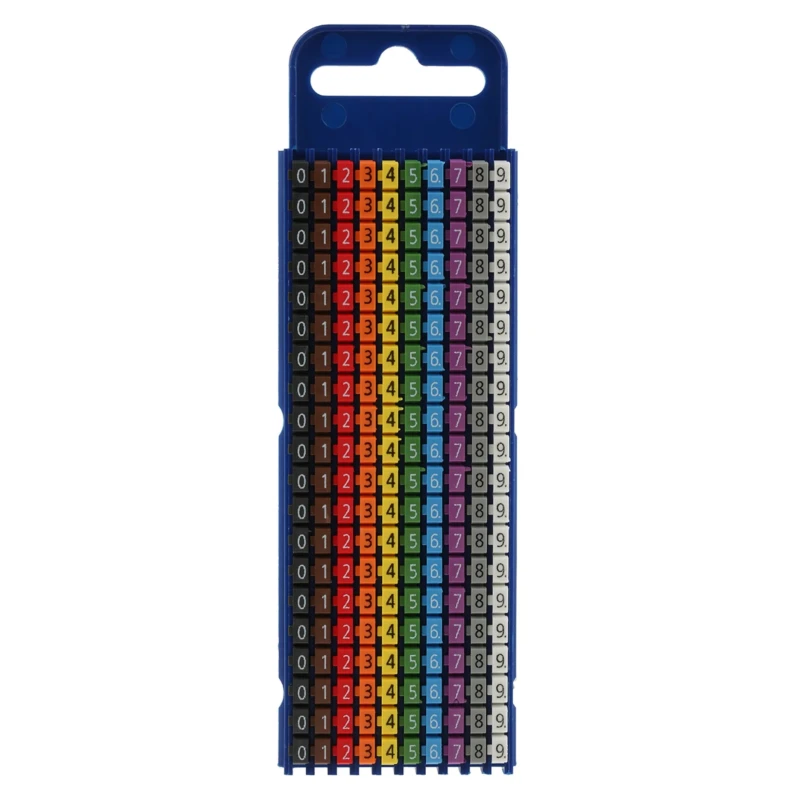 HellermannTyton Snap-On Cable Marker, Pre-Printed 0-9, Polyamide, 2.8-3.8 mm Cable Diameter, Halogen Free, Vibration WIC2