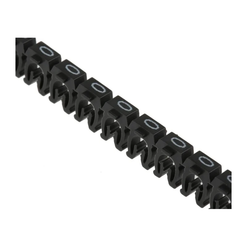 HellermannTyton Snap-On Cable Marker, Pre-Printed 0-9, Polyamide, 2.8-3.8 mm Cable Diameter, Halogen Free, Vibration WIC2