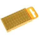 HellermannTyton Black Pre-Printed Snap-On Cable Marker for 4.3 to 5.3 mm Cable Diameter, Yellow Polyamide, Length 3 mm WIC3