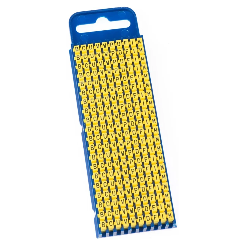 HellermannTyton Snap-On Pre-Printed Cable Marker Black Legend Yellow Polyamide 66 3mm x 5.6mm, 2.8-3.8mm Cable Diameter WIC2