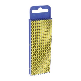 HellermannTyton Snap-On Polyamide Cable Marker, Pre-Printed Black Legend 0-9, Yellow Marker, 5.6mm Width, Fits 2.8mm to WIC2