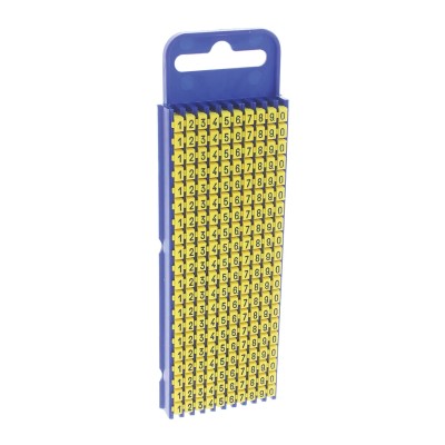 HellermannTyton Snap-On Polyamide Cable Marker, Pre-Printed Black Legend 0-9, Yellow Marker, 5.6mm Width, Fits 2.8mm to WIC2