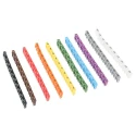 HellermannTyton Snap-On Pre-Printed Cable Marker for 4.3-5.3 mm Diameter Cables, Polyamide, Multicolour, 3 mm Length WIC3