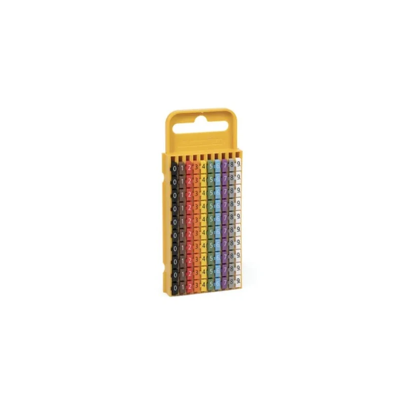 HellermannTyton Snap-On Pre-Printed Cable Marker for 4.3-5.3 mm Diameter Cables, Polyamide, Multicolour, 3 mm Length WIC3