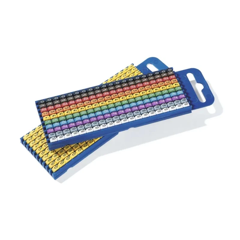 HellermannTyton Snap-On Pre-Printed Cable Marker for 4.3-5.3 mm Diameter Cables, Polyamide, Multicolour, 3 mm Length WIC3
