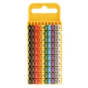 HellermannTyton Snap-On Pre-Printed Cable Marker for 4.3-5.3 mm Diameter Cables, Polyamide, Multicolour, 3 mm Length WIC3