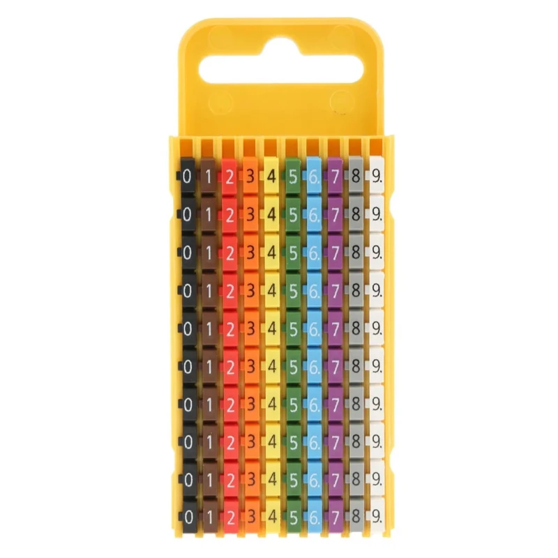 HellermannTyton Snap-On Pre-Printed Cable Marker for 4.3-5.3 mm Diameter Cables, Polyamide, Multicolour, 3 mm Length WIC3