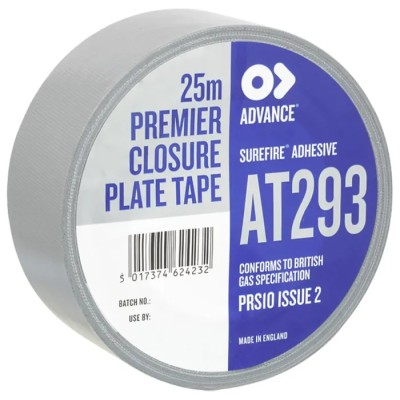 Advance Tapes Closure Plate Tape AT293 Cloth Tape, 25 m x 50 mm, Silver, Gloss Finish AT293