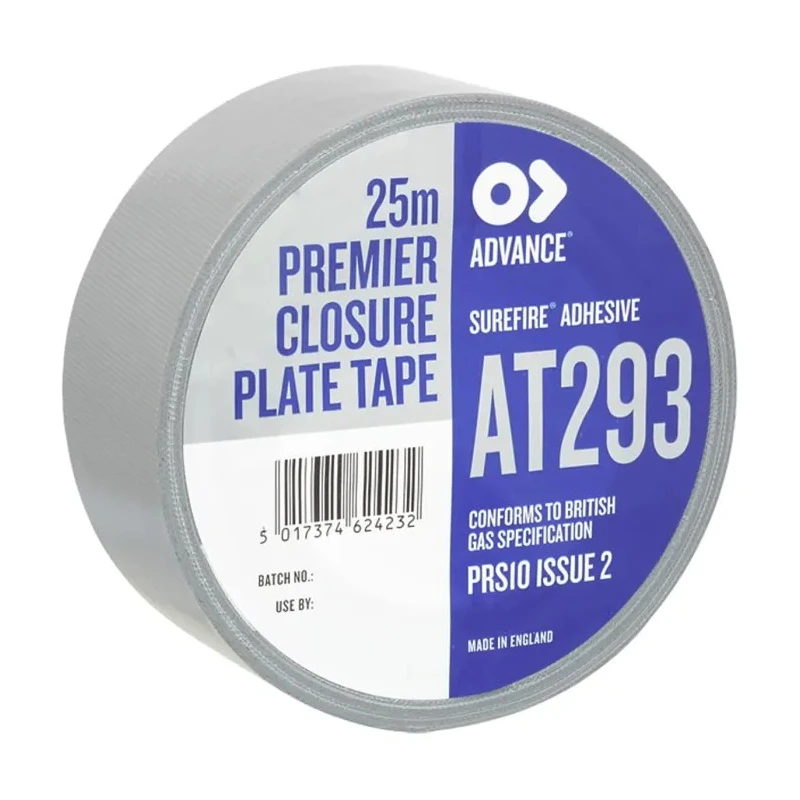 Advance Tapes Closure Plate Tape AT293 Cloth Tape, 25 m x 50 mm, Silver, Gloss Finish AT293
