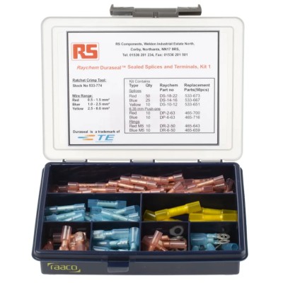 TE Connectivity Heat Shrink Terminal and Splices DuraSeal Service and Repair Crimp Terminal Kit DS-MIXT-04-RSU