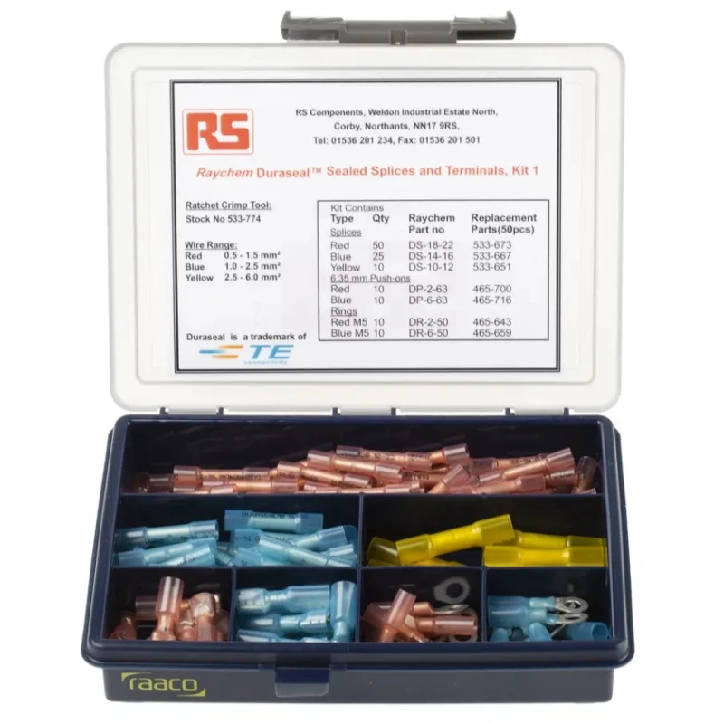 TE Connectivity Heat Shrink Terminal and Splices DuraSeal Service and Repair Crimp Terminal Kit DS-MIXT-04-RSU