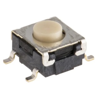 Omron Tactile Switch Button 0.8 mm Actuator Length SPST 50mA 24V DC Through Hole B3S-1000P