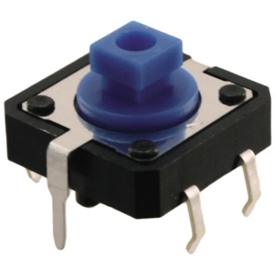 Omron Blue Tactile Switch Plunger 3 mm SPST 50mA 24 V DC Through Hole B3F-5150