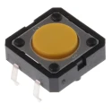 Omron Yellow Tactile Switch Plunger 0.8 mm SPST 50mA 24 V DC Through Hole B3F-4005