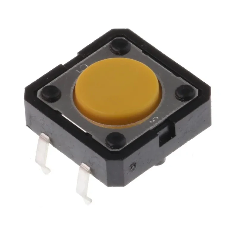 Omron Yellow Tactile Switch Plunger 0.8 mm SPST 50mA 24 V DC Through Hole B3F-4005