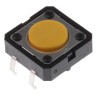 Omron Yellow Tactile Switch Plunger 0.8 mm SPST 50mA 24 V DC Through Hole B3F-4005