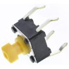 Omron IP00 Yellow Tactile Switch Plunger 3 mm SPST 50mA 24 V dc Through Hole B3F-1052