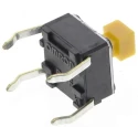 Omron IP00 Yellow Tactile Switch Plunger 3 mm SPST 50mA 24 V dc Through Hole B3F-1052