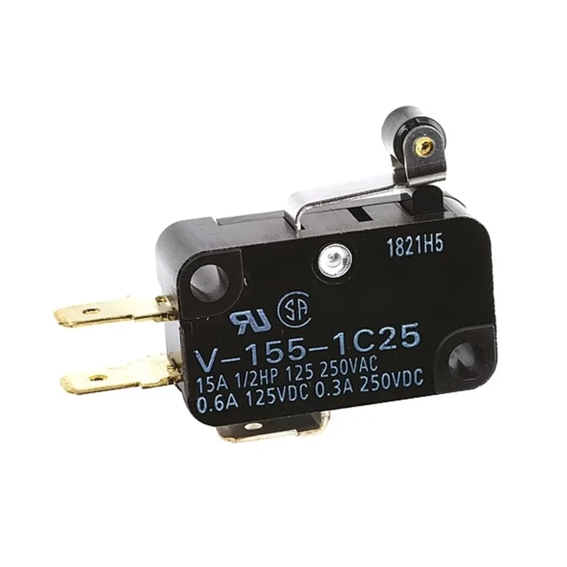 Omron Aratas Short Roller Lever Micro Switch, Tab Terminal, 5A 250V AC, SPDT, IP40 VX-55-1C23