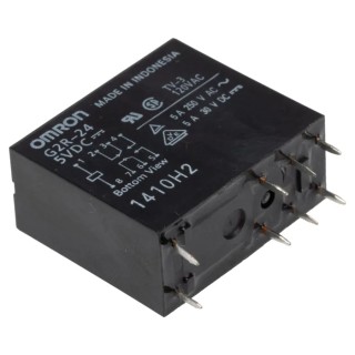 Omron PCB Power Relay, 5V DC Coil Voltage, 4A Switching Current, DPDT Contact Configuration, Series G2R G2R-24 DC5