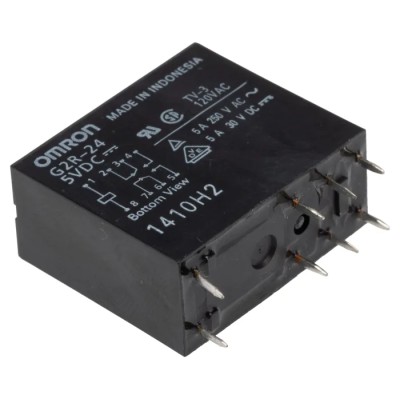 Omron PCB Power Relay, 5V DC Coil Voltage, 4A Switching Current, DPDT Contact Configuration, Series G2R G2R-24 DC5