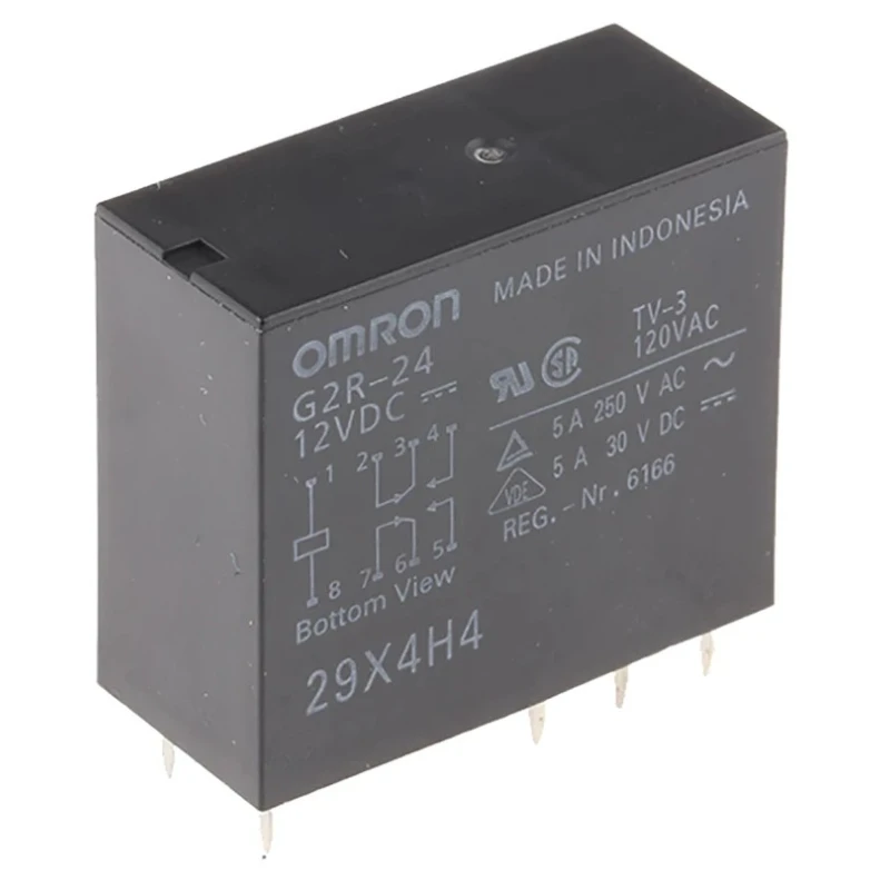 Omron PCB Power Relay 12V DC Coil 4A Switching Current DPDT G2R-24 DC12