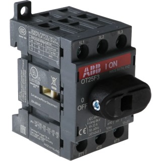 ABB 3-Pole DIN Rail Non-Fused Isolator Switch 25A 560kW IP20 OT25F3 1SCA104857R1001
