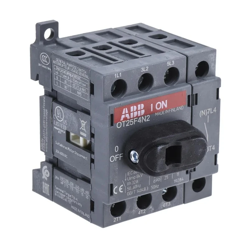 ABB 4-Pole Base Isolator Switch IP20, 25A, 560 kW OT25F4N2 1SCA104886R1001