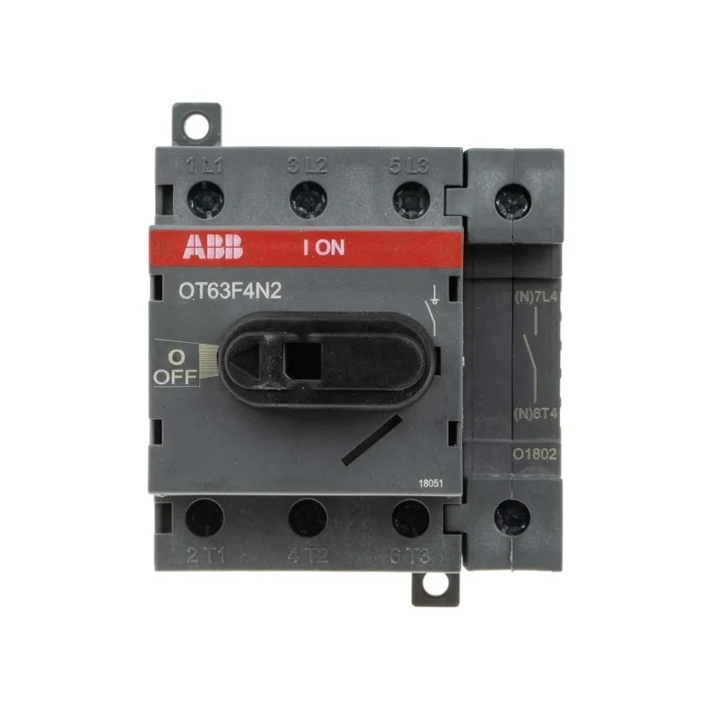 ABB 4-Pole DIN Rail Non-Fused Isolator Switch, IP20, 63A, 560kW, Screw Terminal, 3 Phase OT63F4N2 1SCA105365R1001