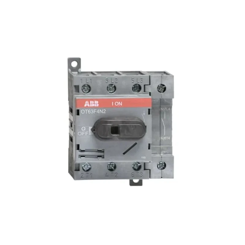 ABB 4-Pole DIN Rail Non-Fused Isolator Switch, IP20, 63A, 560kW, Screw Terminal, 3 Phase OT63F4N2 1SCA105365R1001