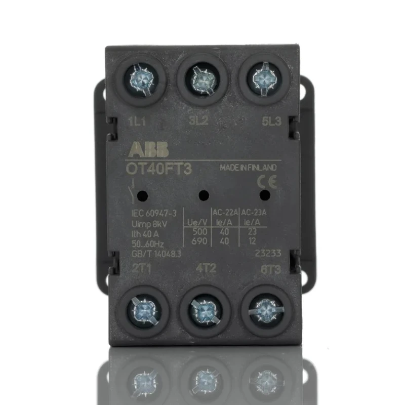 ABB 3-Pole Switch Disconnector 16A 3150A 1000V Base DIN Rail Side Mount OT40FT3 1SCA104940R1001