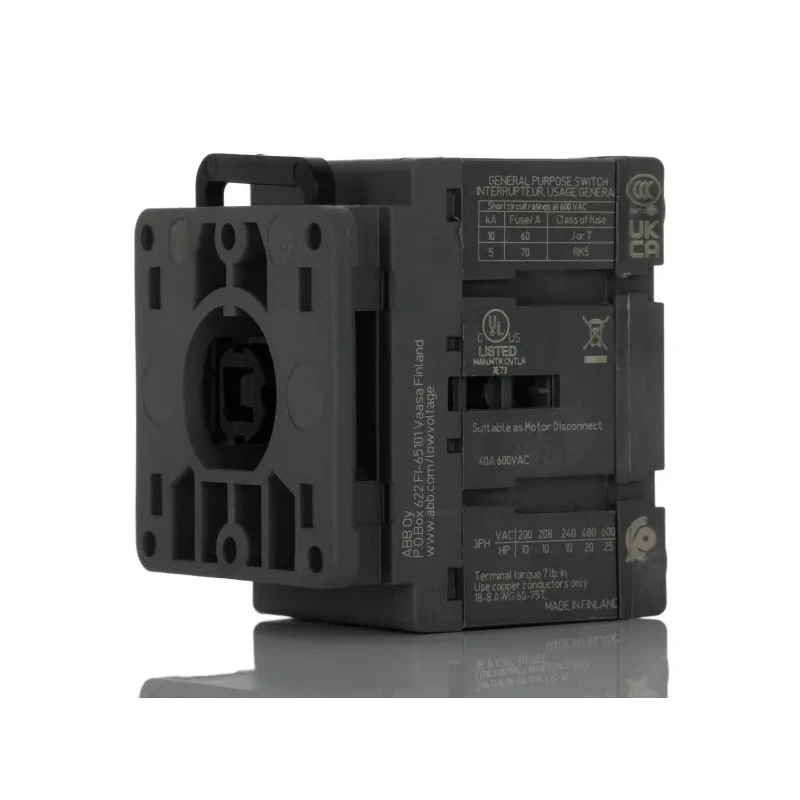 ABB 3-Pole Switch Disconnector 16A 3150A 1000V Base DIN Rail Side Mount OT40FT3 1SCA104940R1001