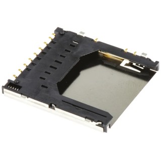 Hirose 9 Way Right Angle Push-Push SD Memory Card Connector, Solder DM1AA-SF-PEJ(72)