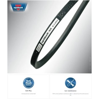 OPTIBELT Wedge Belt, Belt Section SPZ, Rubber, 9.7mm Width, 8mm Height, 1499mm Inside Length, 1550mm Outside Length SPZ 1537