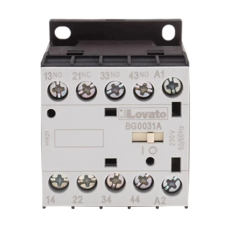 Lovato Electric BG Contactor Relay 230V ac Coil, 4-Pole, 10 A, 3 NO/1 NC, 690V ac 11BG0031A230