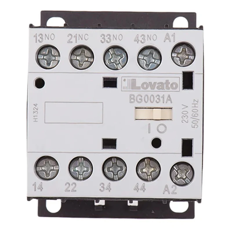 Lovato Electric BG Contactor Relay 230V ac Coil, 4-Pole, 10 A, 3 NO/1 NC, 690V ac 11BG0031A230